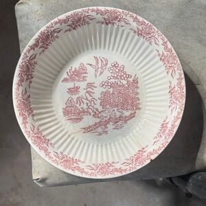 Vintage Ming Red and White Decorative Plate